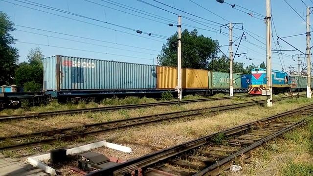 Электровоз KZ4AC-0019 пассажирский поезд сообщением Нур-султан Нурлы жол Алматы-1 смотреть онлайн