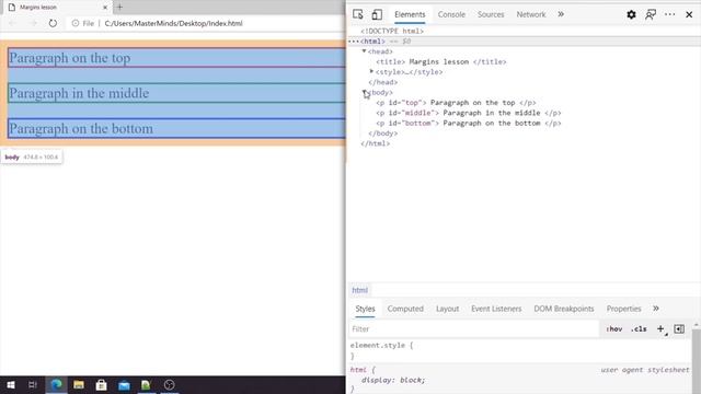 CSS for beginners 36: margin-left property смотреть онлайн