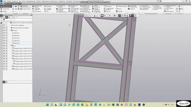 Металлоконструкция стеллаж в Компас V19