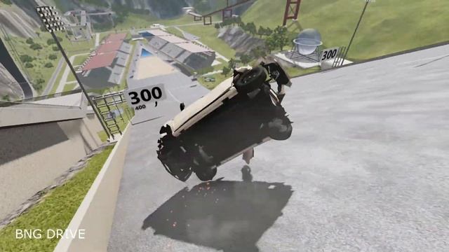 Stairs Jumps Down With Mercedes-Benz - BeamNG DRIVE | Crash Videos смотреть онлайн