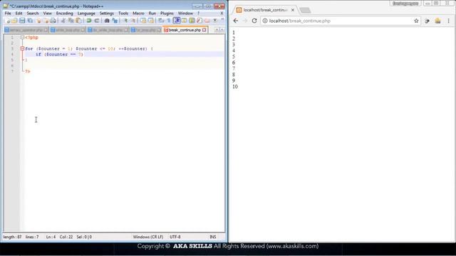 32 PHP Tutorial BREAK and CONTINUE in PHP смотреть онлайн