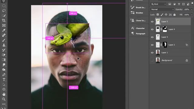 Adobe photoshop Wrap effect face crack Photo editing blend options смотреть онлайн