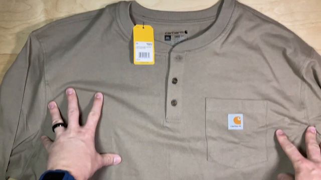 Carhartt Men's Loose Fit Heavyweight Long-Sleeve Pocket Henley T-Shirt