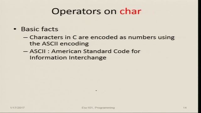 Operator Precedence & Characters - C programming in Hindi - By IIT Kanpur смотреть онлайн