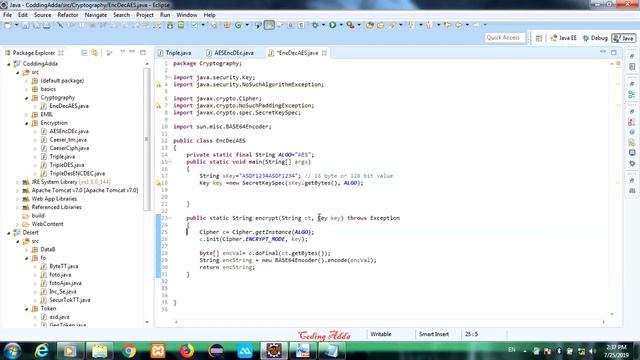 Java cryptography Tutorial || AES Encryption and Decryption Using java by CodingAdda смотреть онлайн