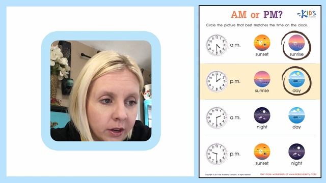 Teaching Telling Time - A.M. or P.M. - Worksheets for 1st and 2nd Grade смотреть онлайн
