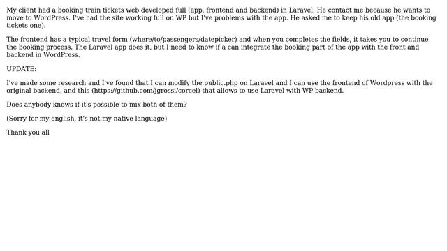 Wordpress: WP and Laravel integration (Updated) (2 Solutions!!) смотреть онлайн