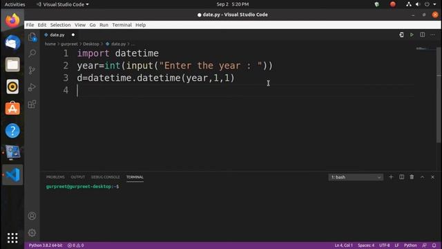 how to know first day of the given year in python смотреть онлайн