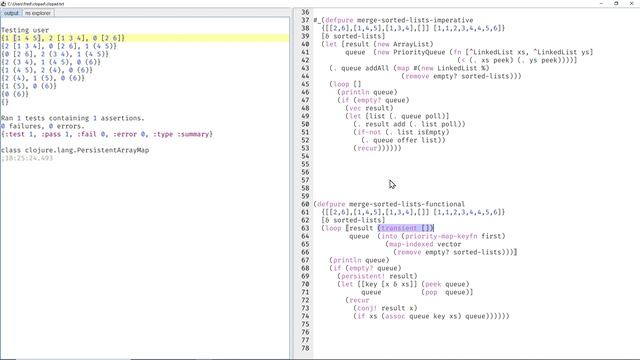 LeetCode 23 in Clojure — imperative PriorityQueue vs. functional priority-map смотреть онлайн