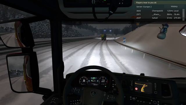 Euro Truck Simulator 2 Не большой конвой по Зимнику смотреть онлайн