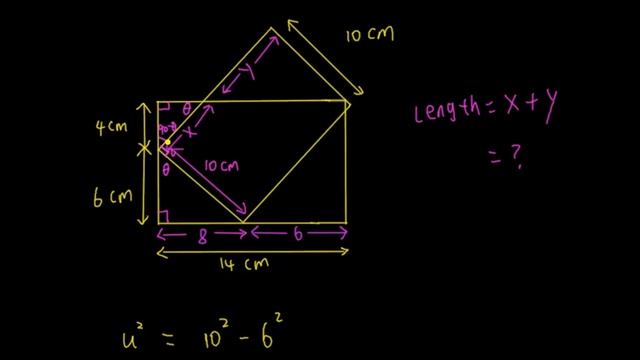 The two overlapping rectangles shown have the same width, but different lengths. смотреть онлайн