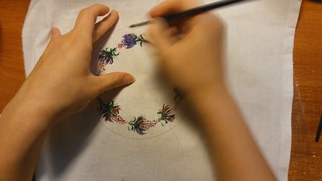 Что делать со вторым кольцом от пялец. Часть 1.|Как рисовать по ткани смотреть онлайн