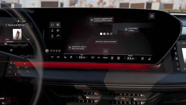 Animation: Audi Q6 e-tron prototype – Interior operating concept and operating system смотреть онлайн