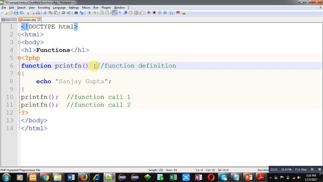 31 PHP | How to implement functions in php using xampp | by Sanjay Gupta смотреть онлайн