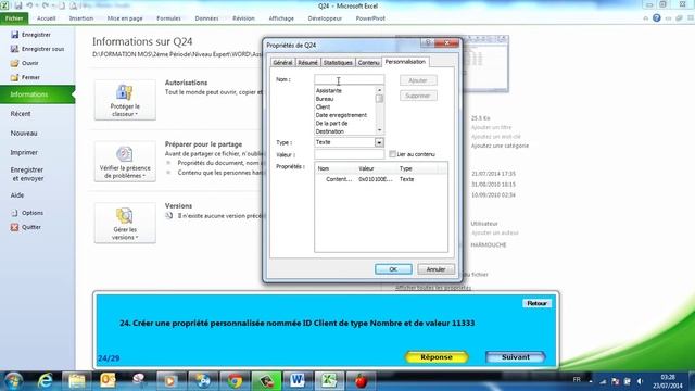 Examens MOS Excel 2010 Expert Question 24 смотреть онлайн