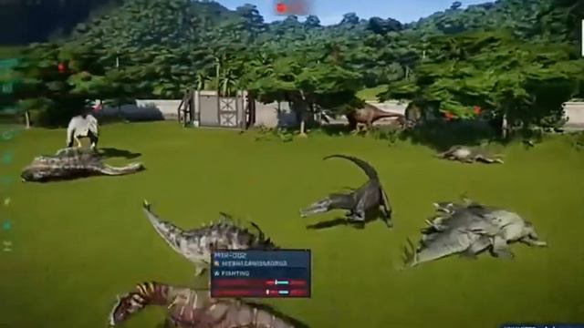 сражения Дино в Jurassic world evolution/Ти Рекс vs спинозавра смотреть онлайн