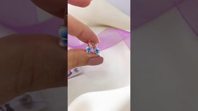 Детские золотые серьги Бабочки