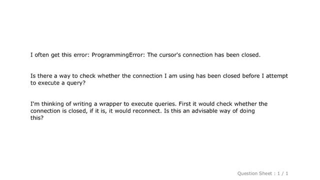 MySQL : Check if pyodbc connection is open or closed смотреть онлайн