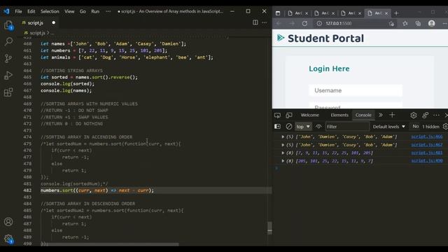 Sorting arrays in JavaScript | Array Methods | JavaScript смотреть онлайн
