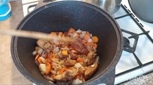 курица с овощами дома в казане