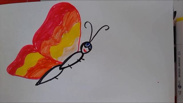 Рисуем бабочку в полете.для детей. смотреть онлайн