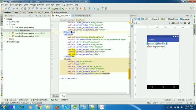 Android Tutorial for Beginners 19 - SeekBar bascs Example With Source code смотреть онлайн