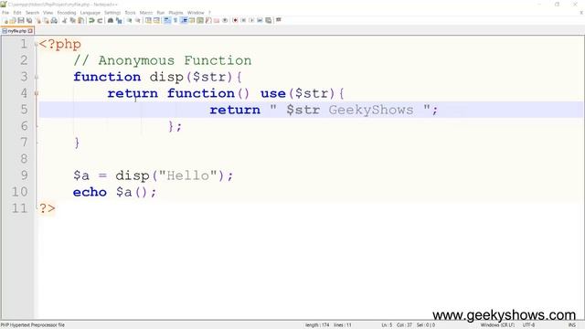 Returning Anonymous Function in PHP (Hindi) смотреть онлайн