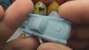 12 Surprise Eggs Kinder Surprise Cars 2 Zaini Thomas Spongebob
