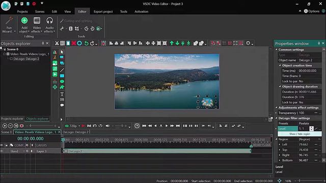 How to remove logo or watermark using VSDC Video Editor Software смотреть онлайн