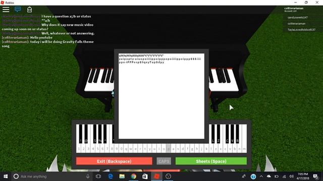 Gravity Falls Theme Song On Roblox Piano смотреть онлайн