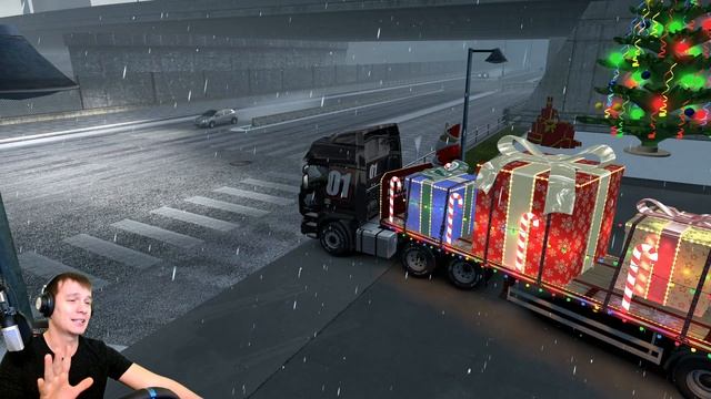 НОВОГОДНИЙ ИВЕНТ и RENAULT Premium High Roof в Euro Truck Simulator 2 смотреть онлайн