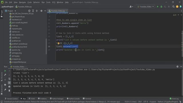 How to append in empty list python using append method and how to join 2 list using extend method смотреть онлайн