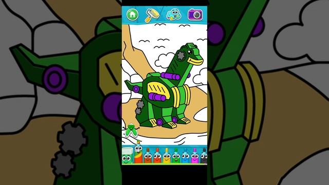 РИСОВАЛКА. РАСКРАСКА ДЛЯ ДЕТЕЙ. РИСУЕМ РОБОТА ДИНОЗАВРА смотреть онлайн