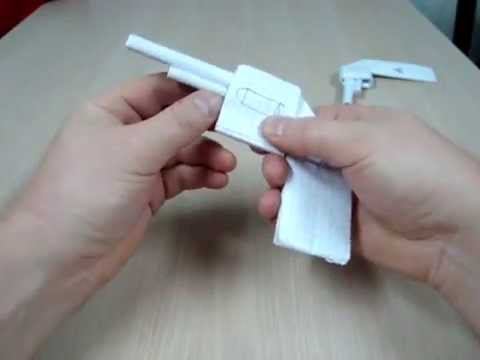 Как сделать пистолет из бумаги. Школьный вариант смотреть онлайн