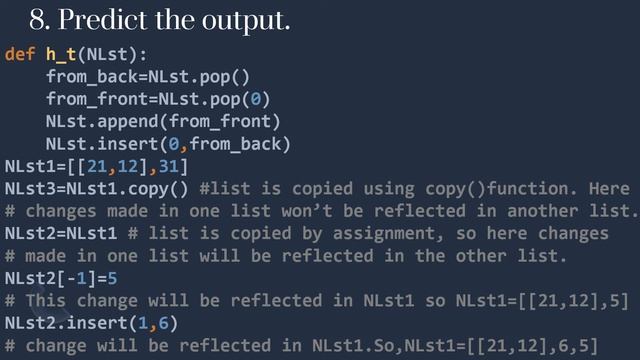 Solutions Ch-9(Type B)Linear Lists[Comp.Sc. Python by Sumita Arora][Class 12][CBSE New Syllabus] смотреть онлайн