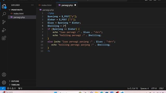 Cara membuat perhitungan persegi panjang, balok, dan lingkaran menggunakan HTML+PHP смотреть онлайн