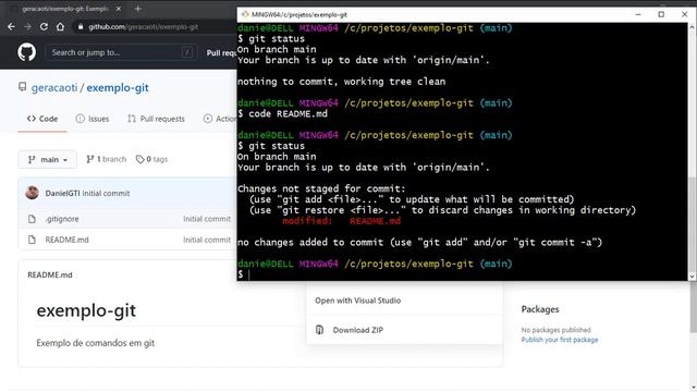 Como usar o Git e GitHub na prática - git init + git add + git commit смотреть онлайн