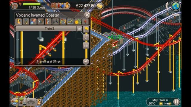 Roller Coaster Tycoon Classic - Tutorial - A closer look at Volcania's Coasters смотреть онлайн