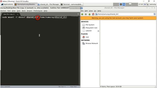 Mount VirtualBox shared folder on Linux Debian 9 guest смотреть онлайн