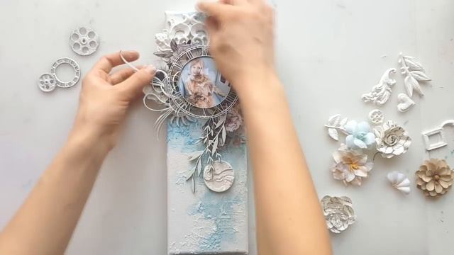 Mixed media canvas "Moments" for Finnabair. смотреть онлайн