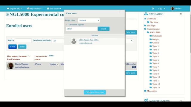 Manual enrollment of users in Moodle смотреть онлайн