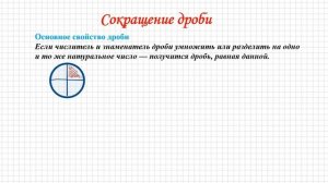 5 класс. Понятие ДРОБЬ. Сокращение, нахождение общего знаменателя, сложение и вычитание дробей.