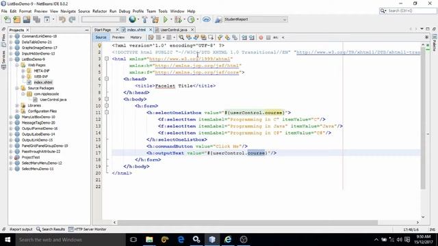 JSF One Listbox-JSF Tutorial-Part 14 смотреть онлайн
