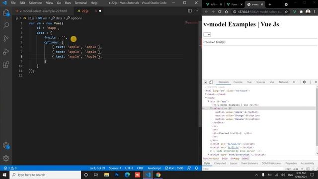 v-model Single Select Example | Two Way Data Binding | VUE JS 2 [Arabic] #vue_js_2 смотреть онлайн