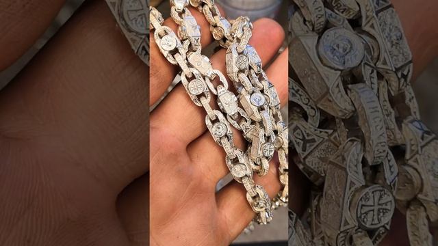 Серебряная цепь Святые угодники без чернения, 150 гр смотреть онлайн