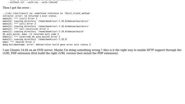 How to fix "undefined reference to to `SSLv3_client_method`" during cURL custom installation? смотреть онлайн