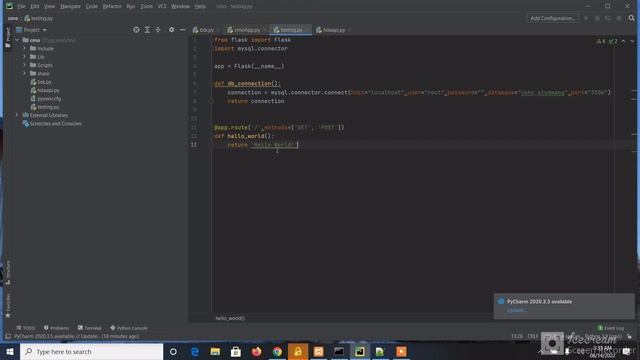 Connect python flask API with MySql смотреть онлайн