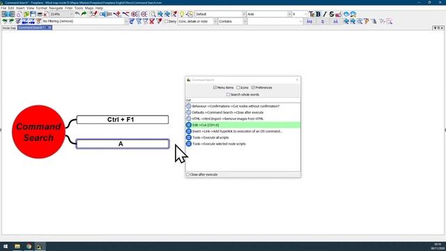 Tutorial - Intermediate - Command Search 02 - Extended Version - Freeplane Fluency - (Ctrl + F1) смотреть онлайн