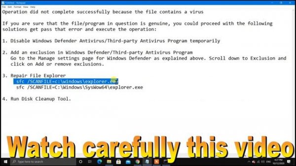 Fix operation did not complete successfully.
