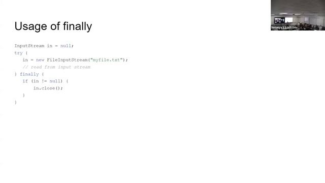 Exceptions (lecture @eBay.IL, He)